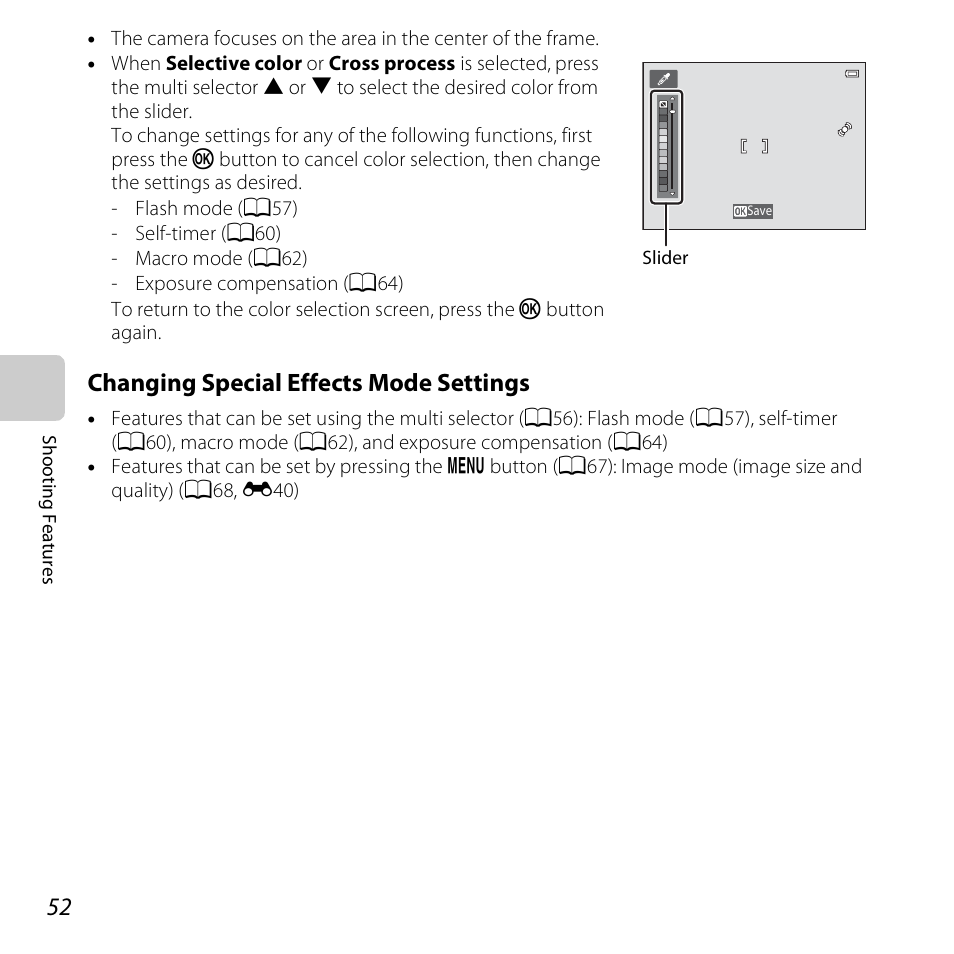 Changing special effects mode settings | Nikon S5200 User Manual | Page 74 / 284