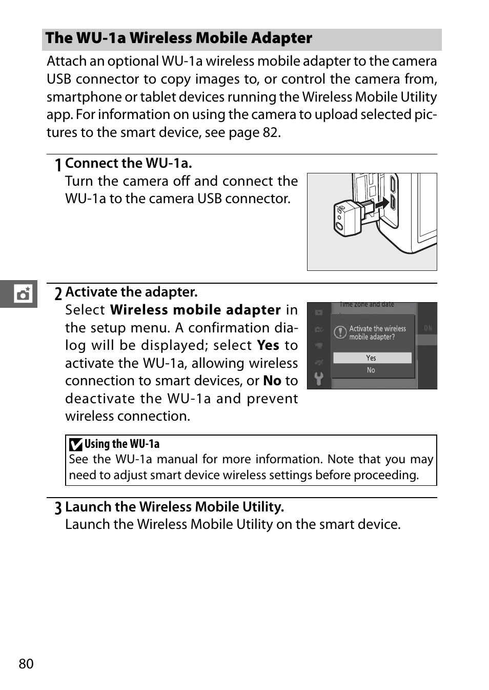 The wu-1a wireless mobile adapter | Nikon S2 User Manual | Page 100 / 236