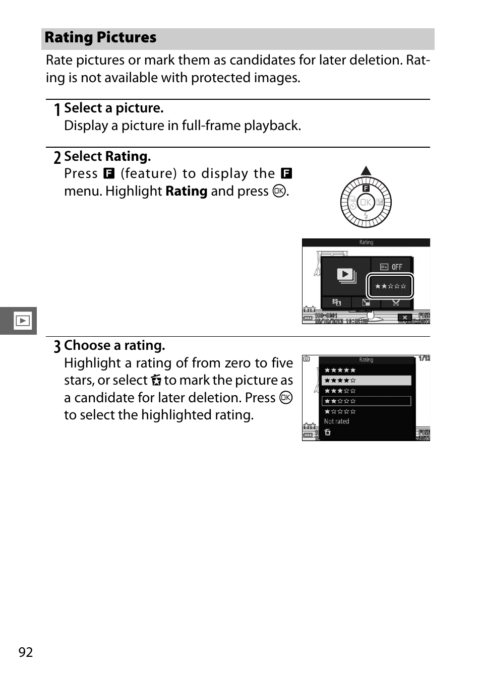 Rating pictures | Nikon S2 User Manual | Page 112 / 236
