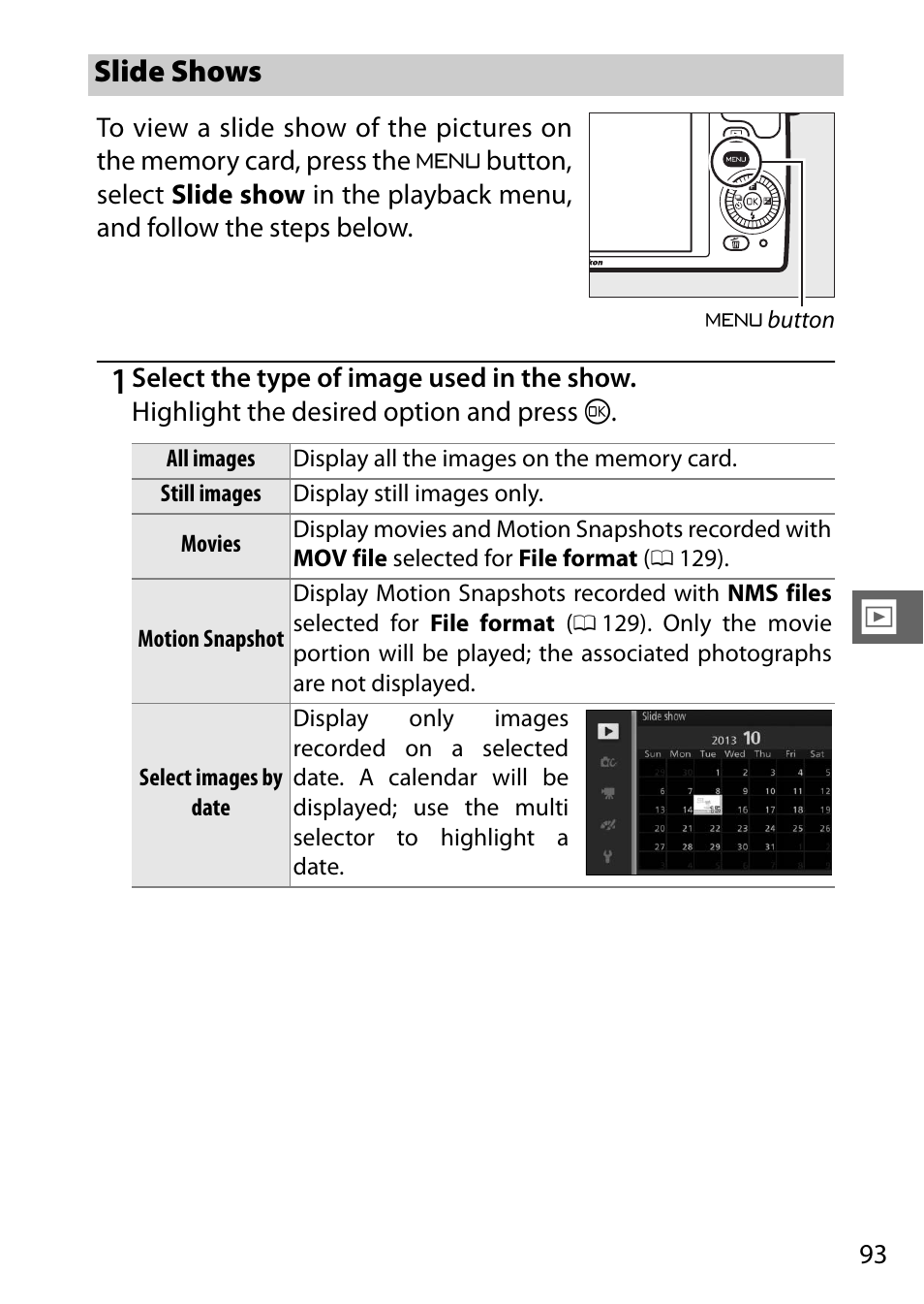 Slide shows | Nikon S2 User Manual | Page 113 / 236