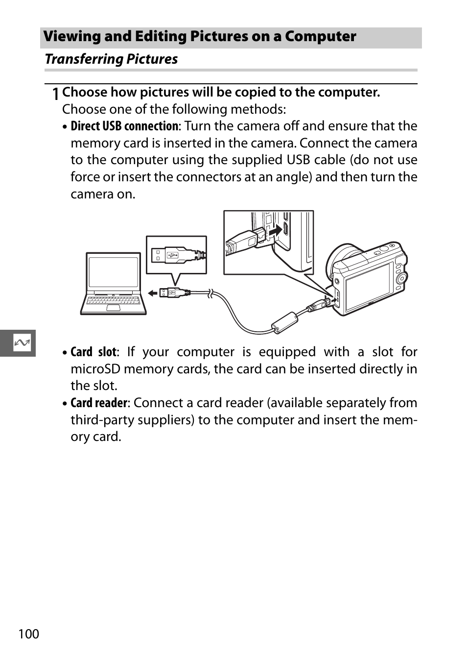 Viewing and editing pictures on a computer, Transferring pictures | Nikon S2 User Manual | Page 120 / 236