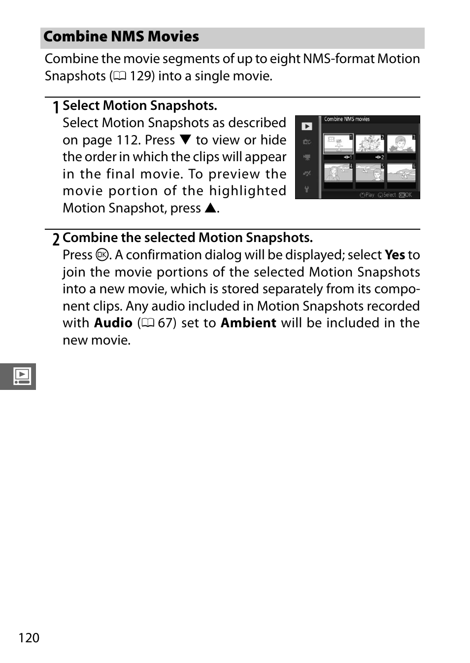 Combine nms movies | Nikon S2 User Manual | Page 140 / 236