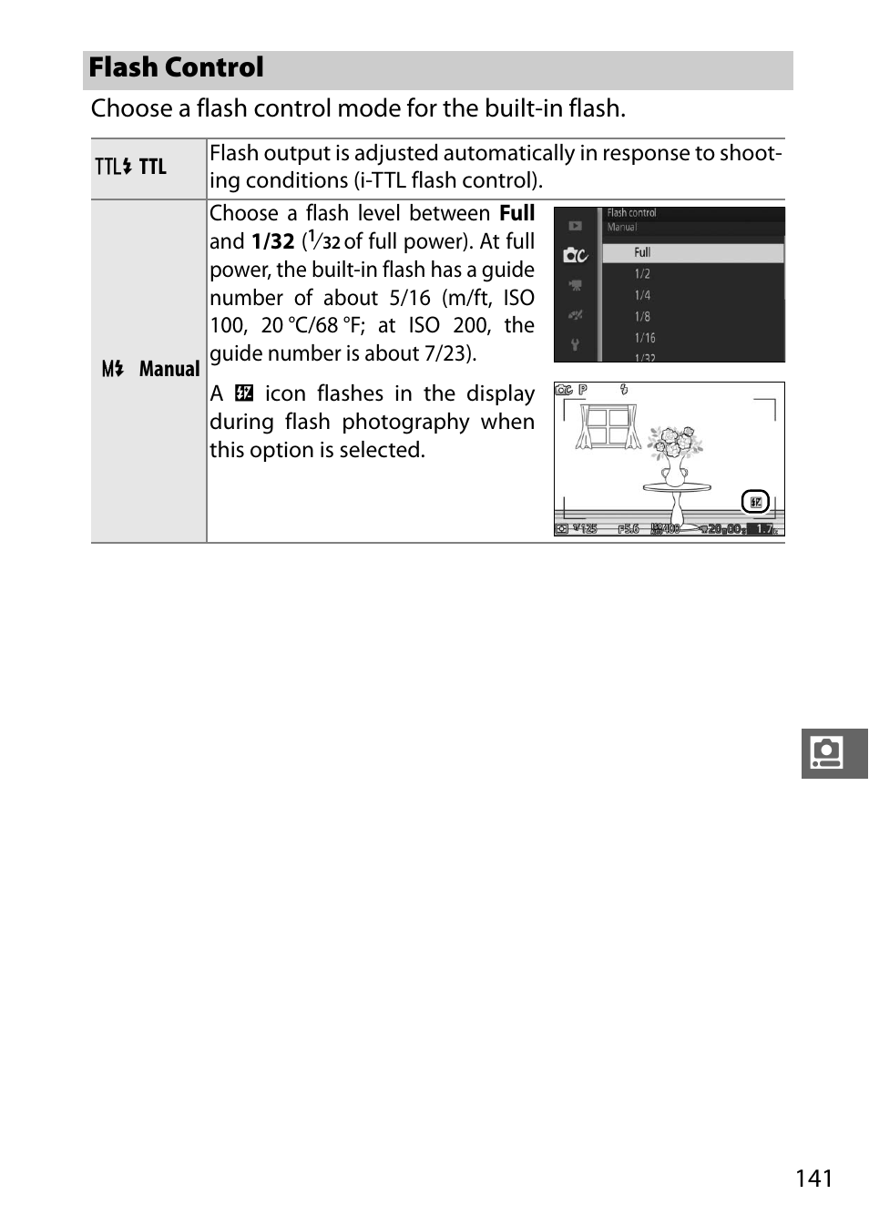 Flash control | Nikon S2 User Manual | Page 161 / 236