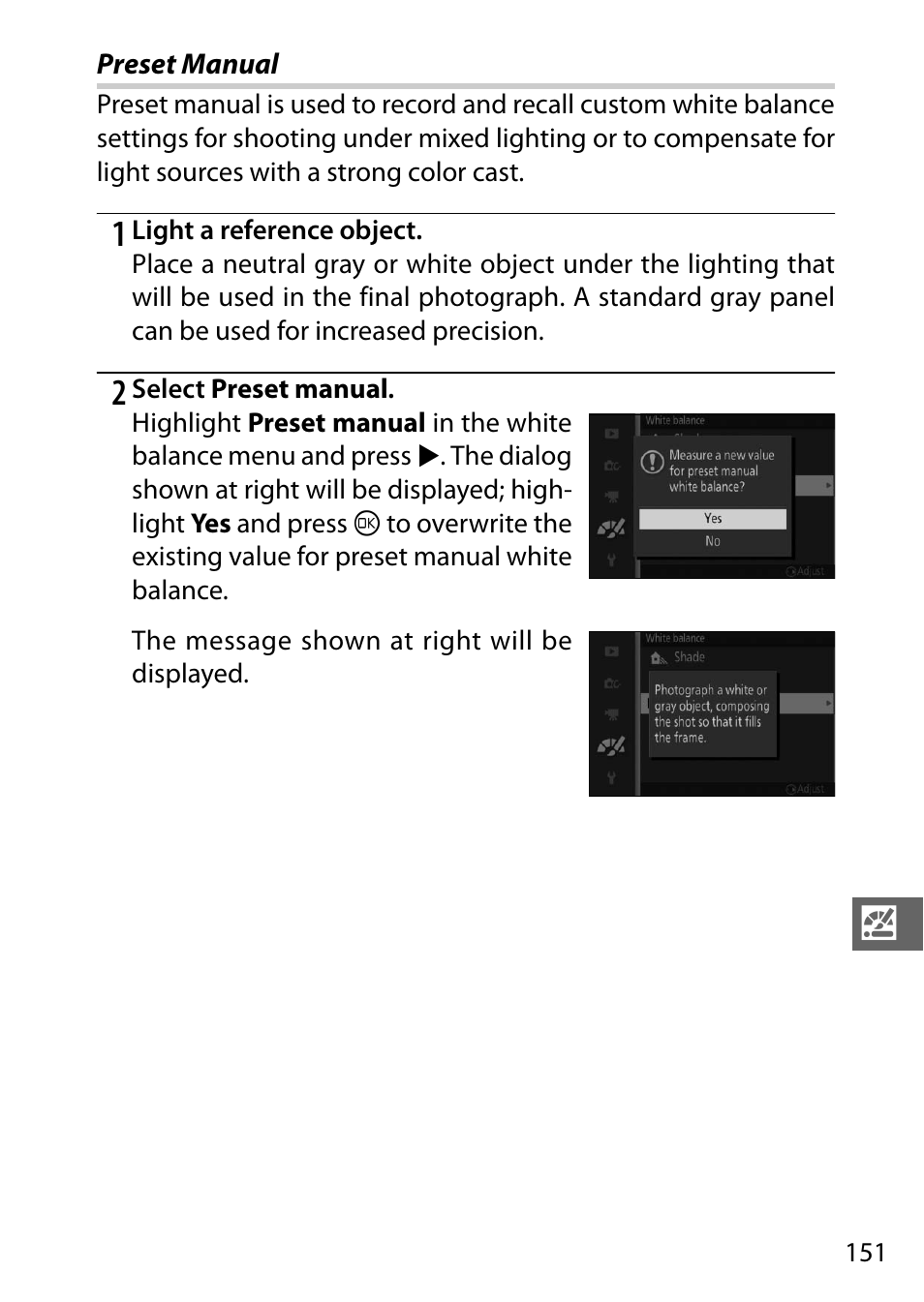 Preset manual | Nikon S2 User Manual | Page 171 / 236