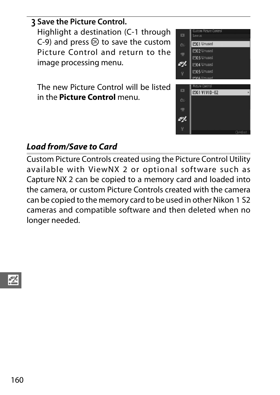 Load from/save to card | Nikon S2 User Manual | Page 180 / 236