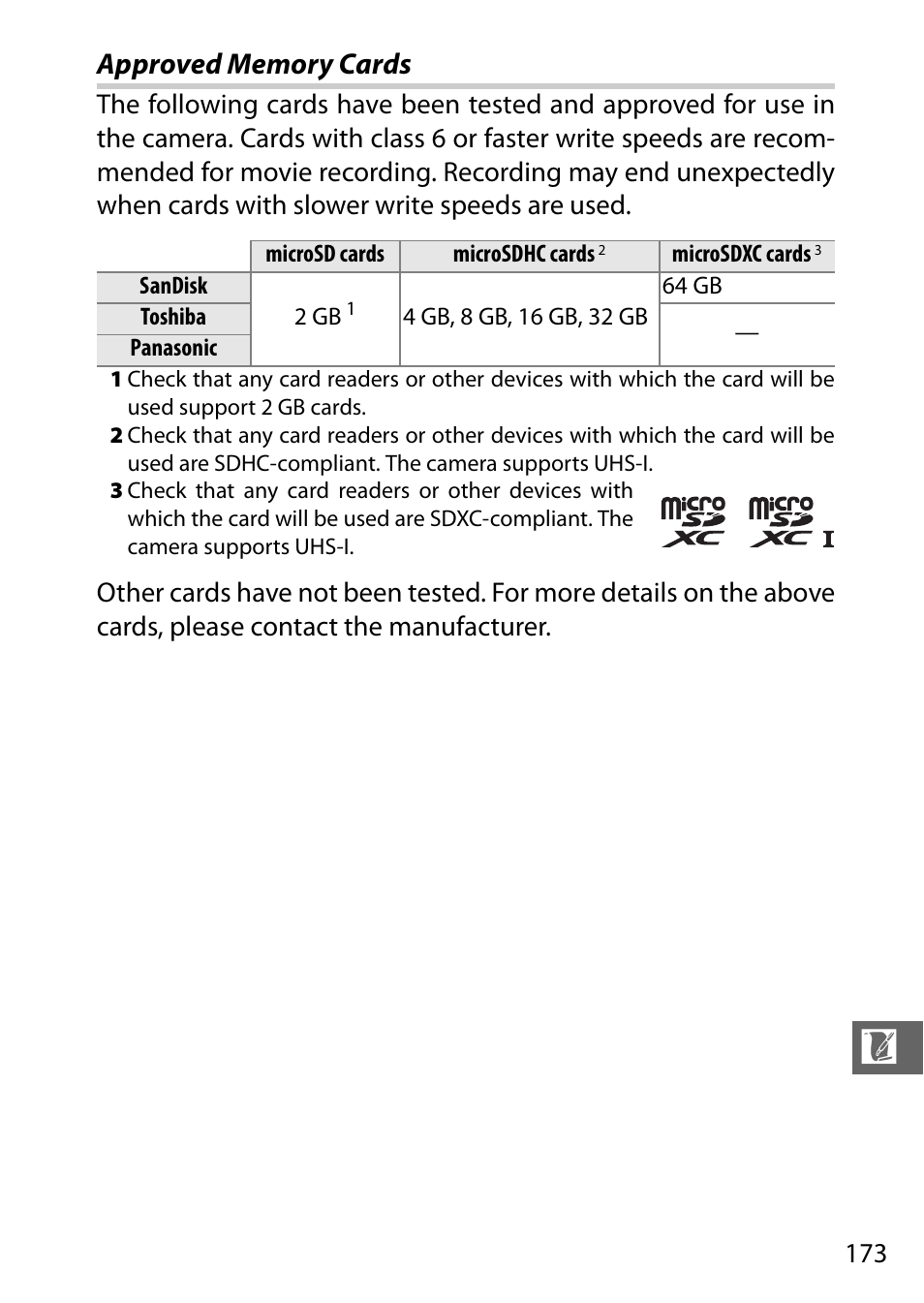 Approved memory cards | Nikon S2 User Manual | Page 193 / 236