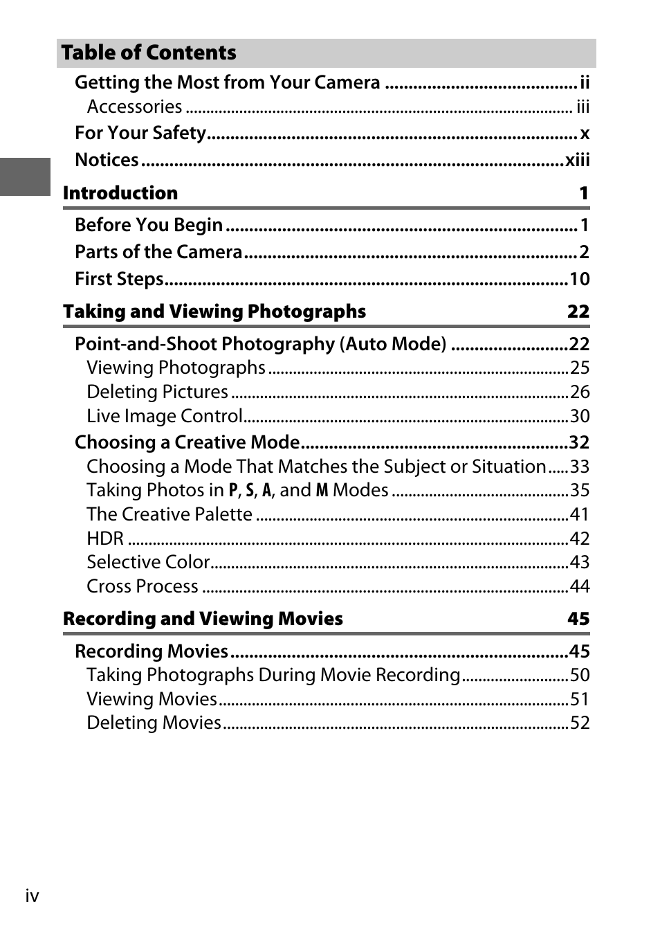 Nikon S2 User Manual | Page 6 / 236