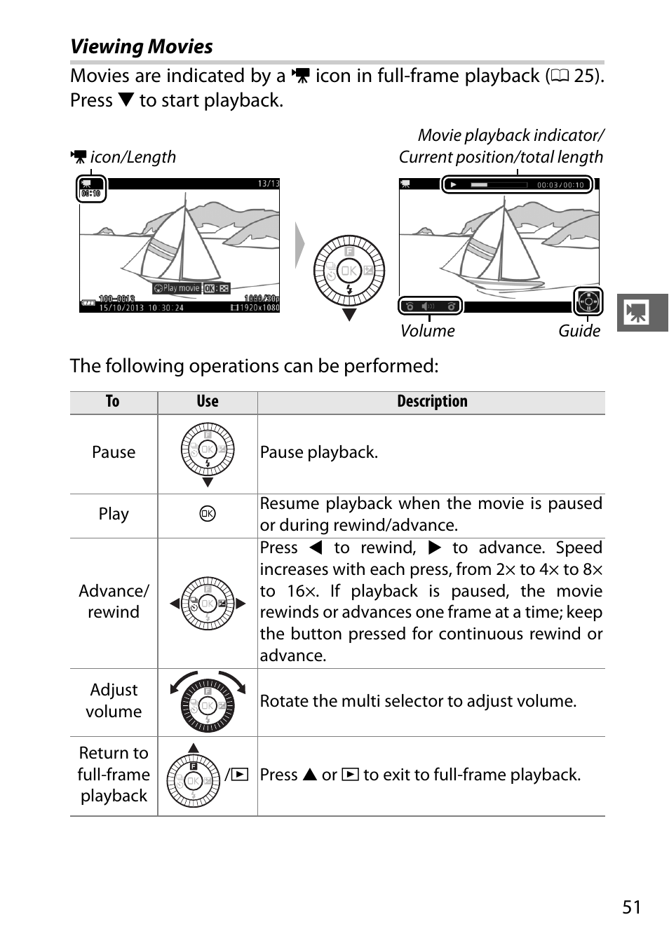 Viewing movies | Nikon S2 User Manual | Page 71 / 236