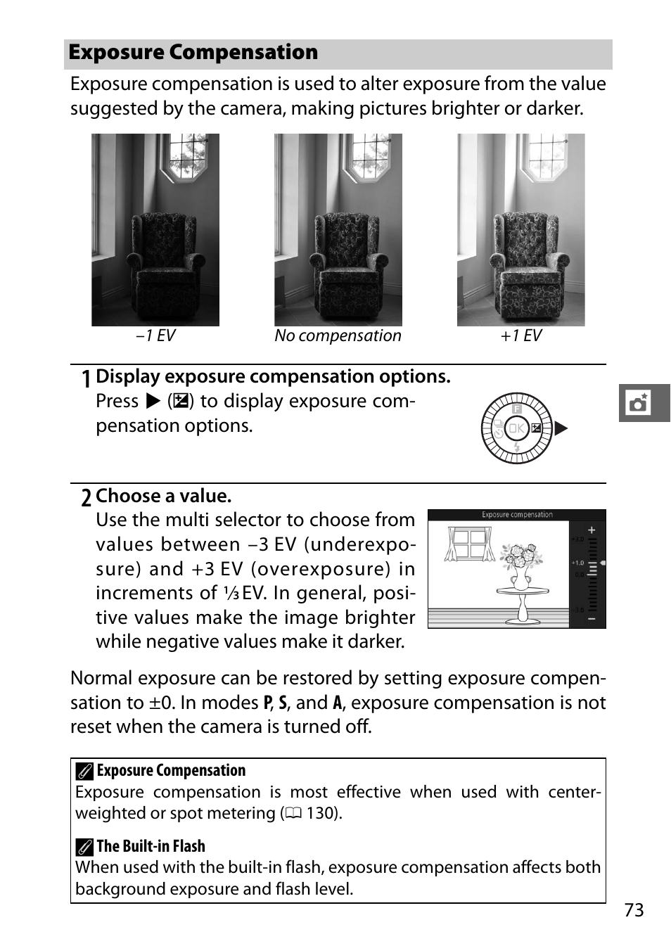 Exposure compensation | Nikon S2 User Manual | Page 93 / 236