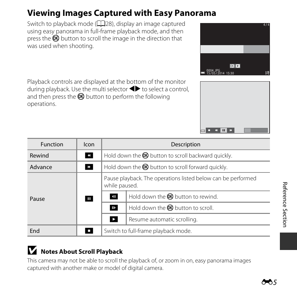 Viewing images captured with easy panorama | Nikon S5300 User Manual | Page 117 / 240