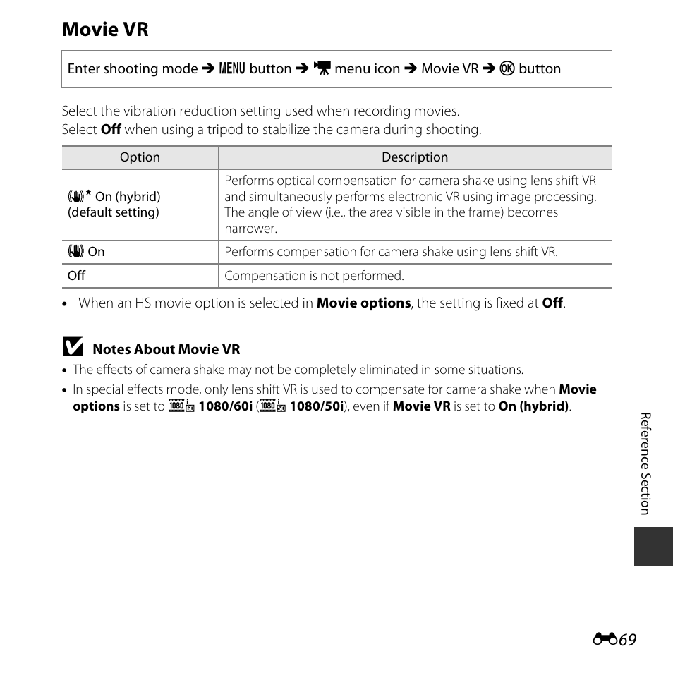 Movie vr | Nikon S5300 User Manual | Page 181 / 240
