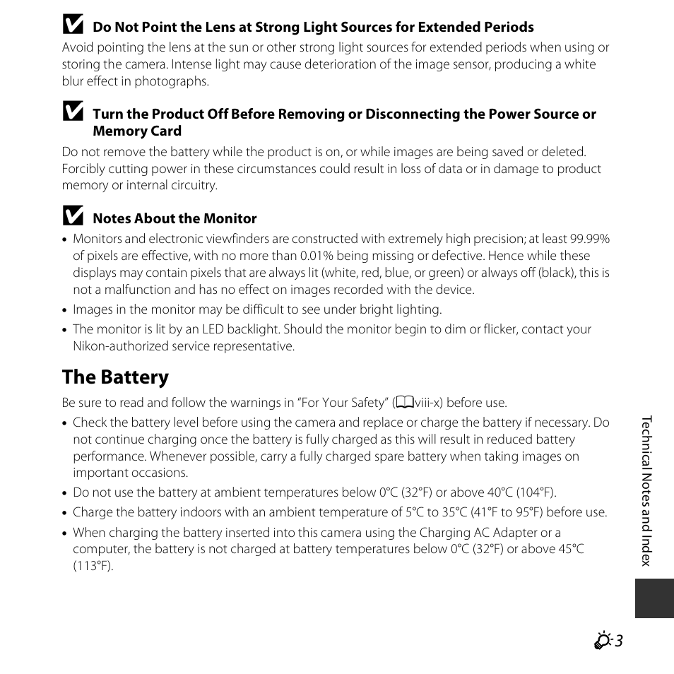 The battery | Nikon S5300 User Manual | Page 211 / 240