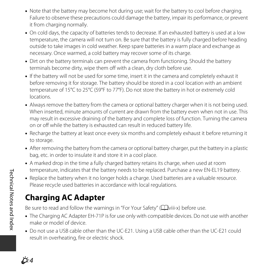 Charging ac adapter | Nikon S5300 User Manual | Page 212 / 240