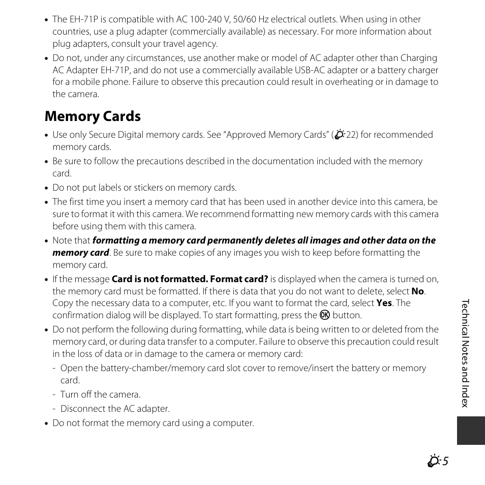 Memory cards | Nikon S5300 User Manual | Page 213 / 240