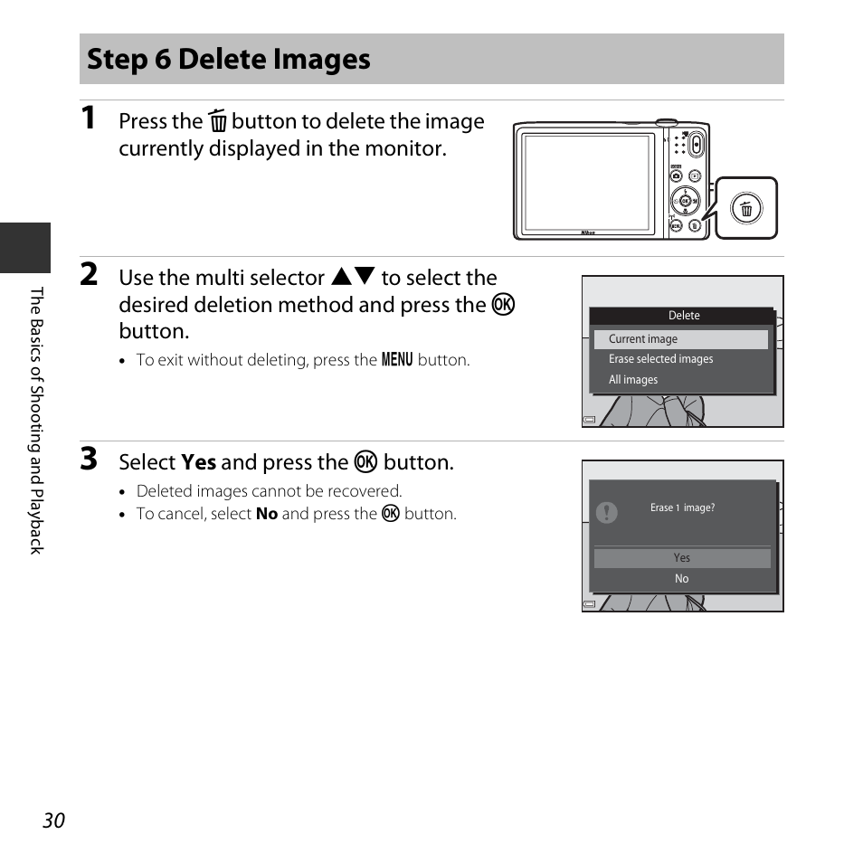 Step 6 delete images | Nikon S5300 User Manual | Page 52 / 240