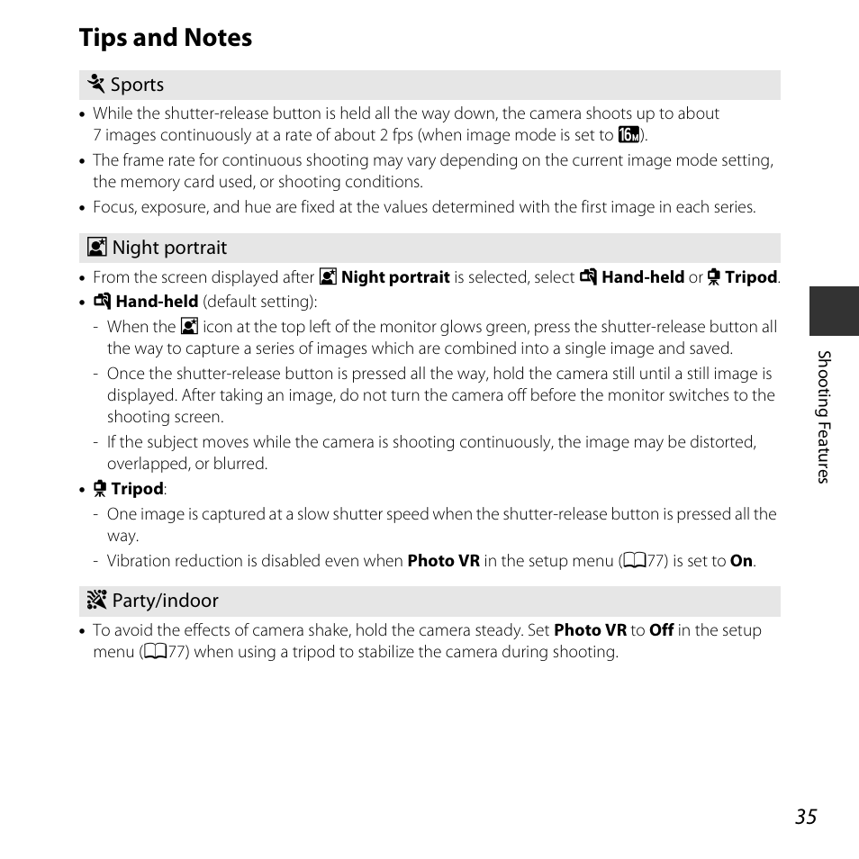 Tips and notes, A35) | Nikon S5300 User Manual | Page 57 / 240