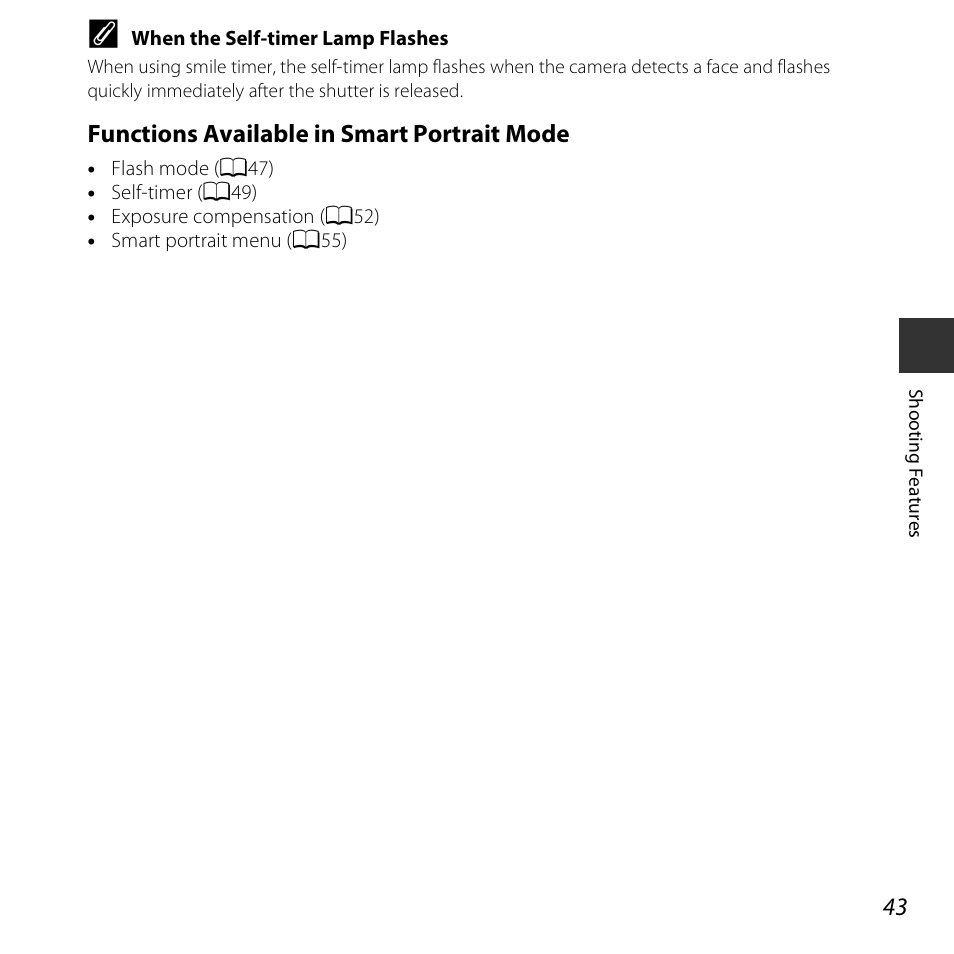 Functions available in smart portrait mode | Nikon S5300 User Manual | Page 65 / 240