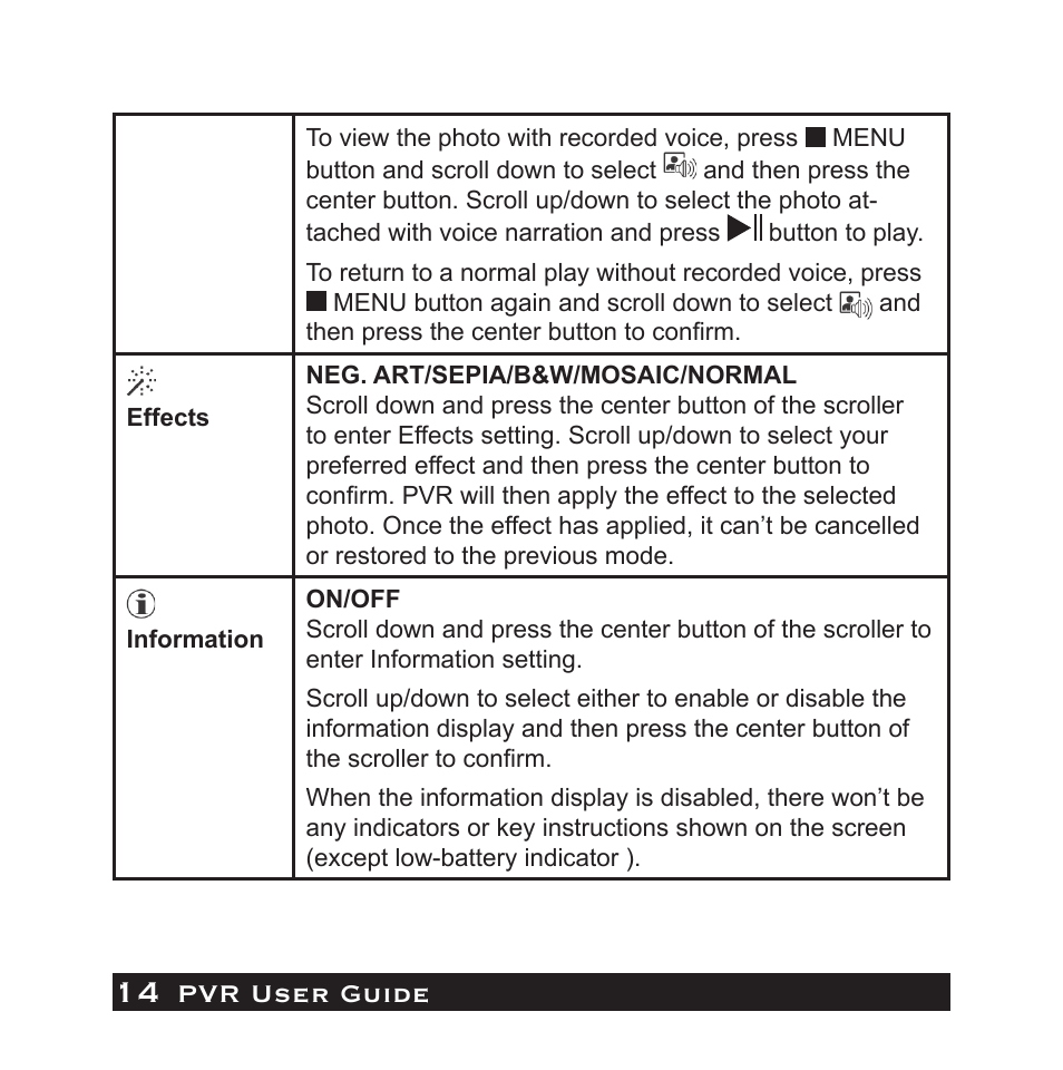 Pvr user guide | Audiovox PVR1000 User Manual | Page 14 / 42