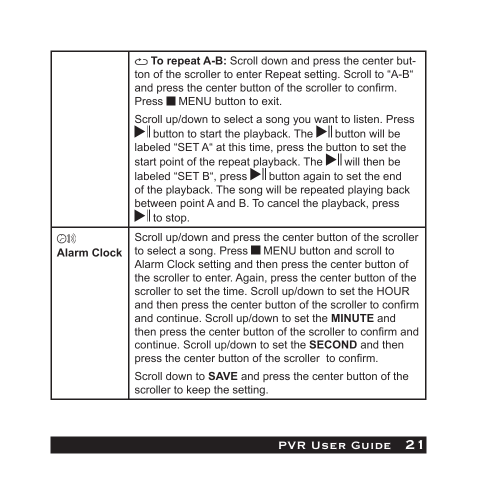 Pvr user guide | Audiovox PVR1000 User Manual | Page 21 / 42