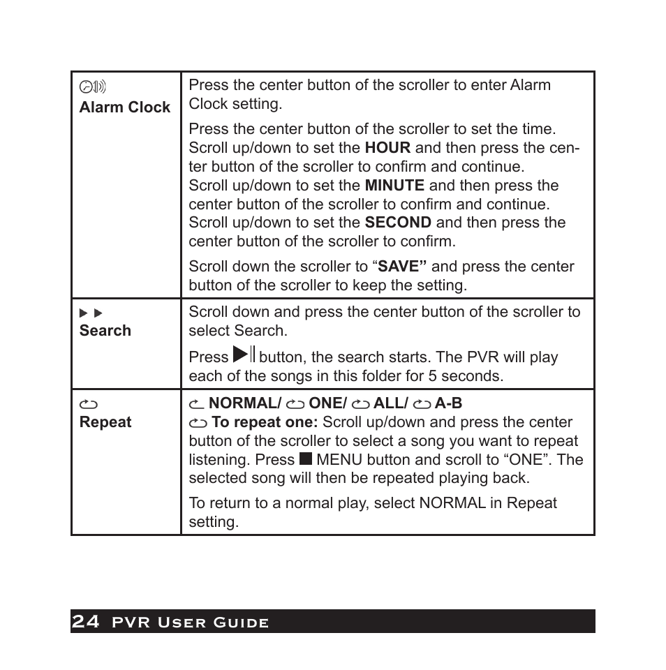 Pvr user guide | Audiovox PVR1000 User Manual | Page 24 / 42