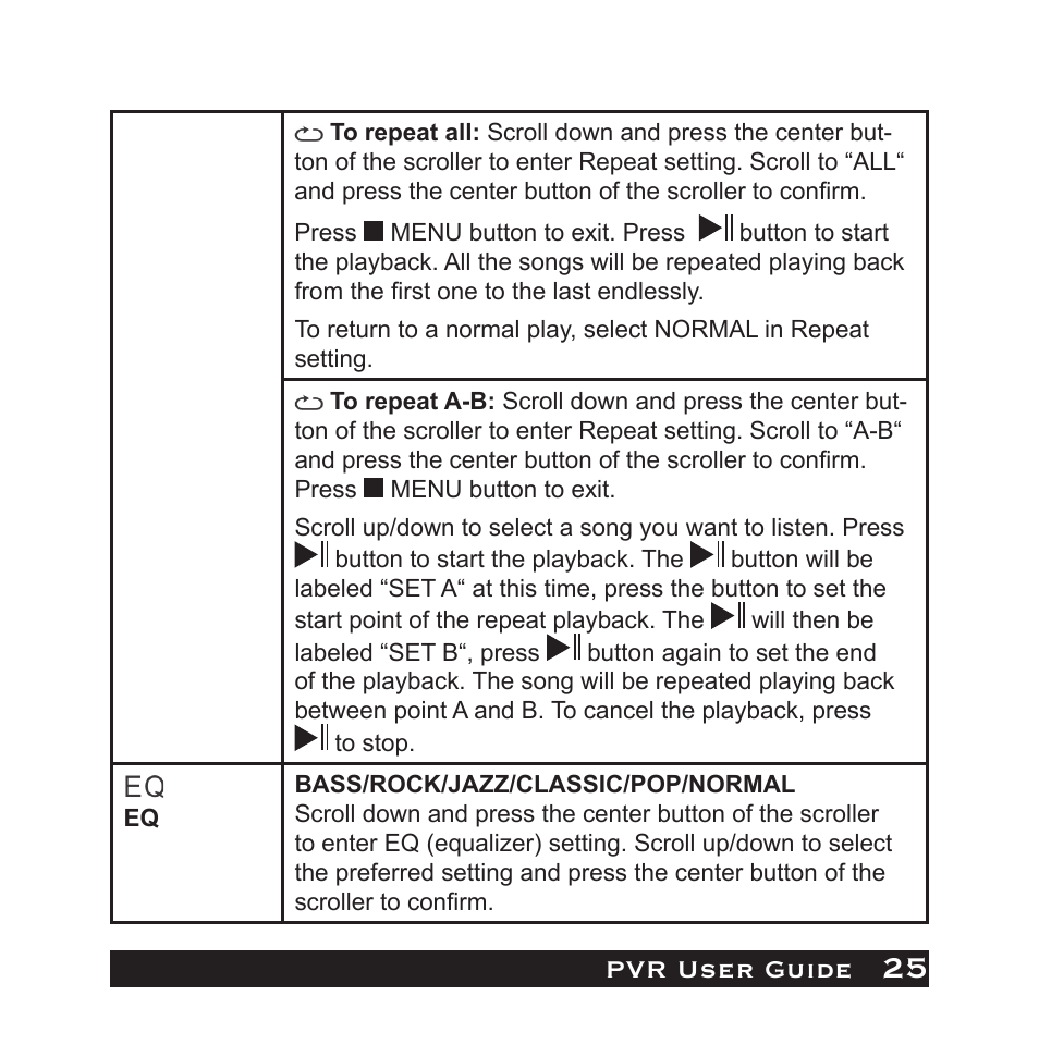 Pvr user guide | Audiovox PVR1000 User Manual | Page 25 / 42