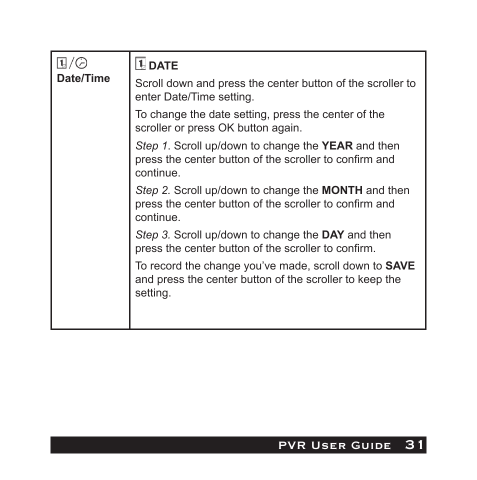 Pvr user guide | Audiovox PVR1000 User Manual | Page 31 / 42