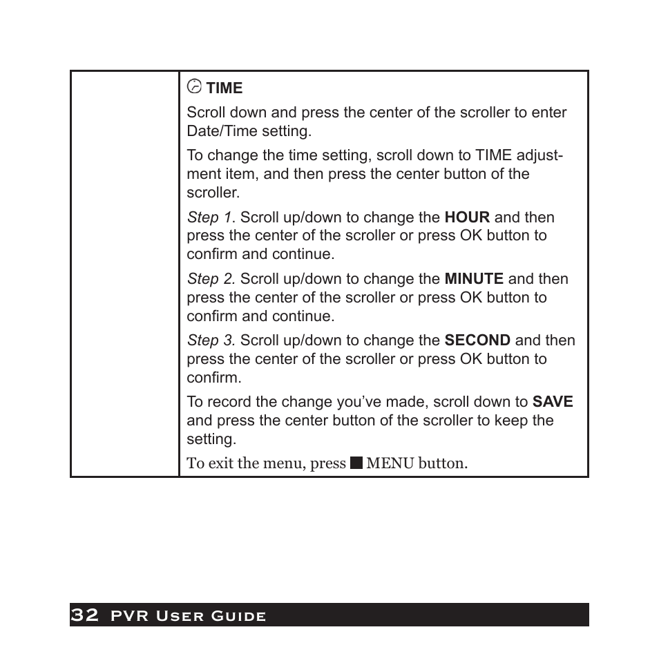 Pvr user guide | Audiovox PVR1000 User Manual | Page 32 / 42