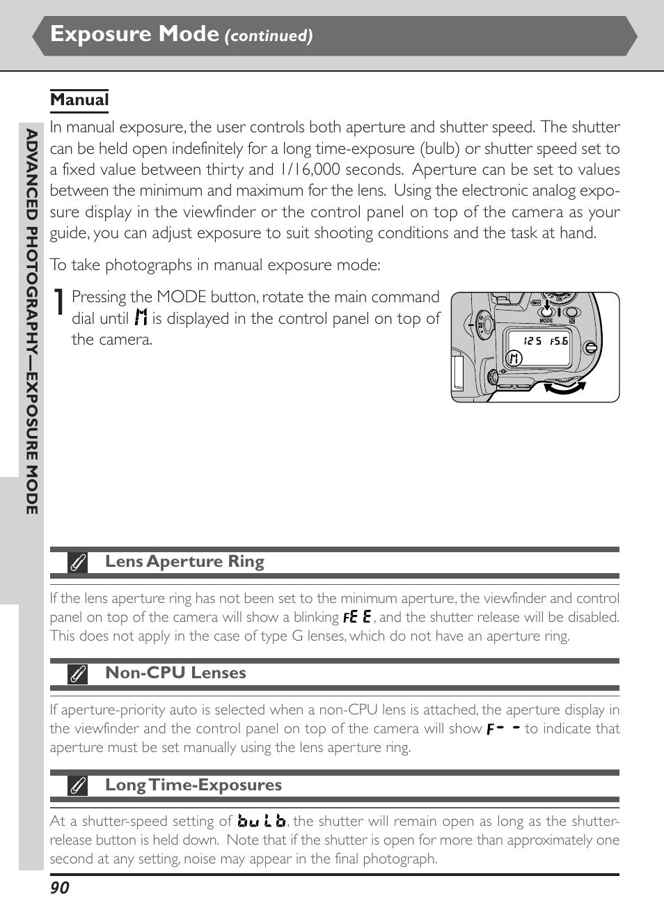 Exposure mode | Nikon D1H User Manual | Page 104 / 238
