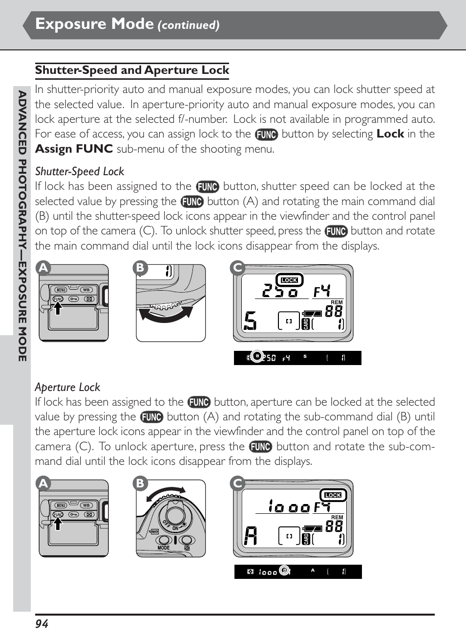 Exposure mode | Nikon D1H User Manual | Page 108 / 238