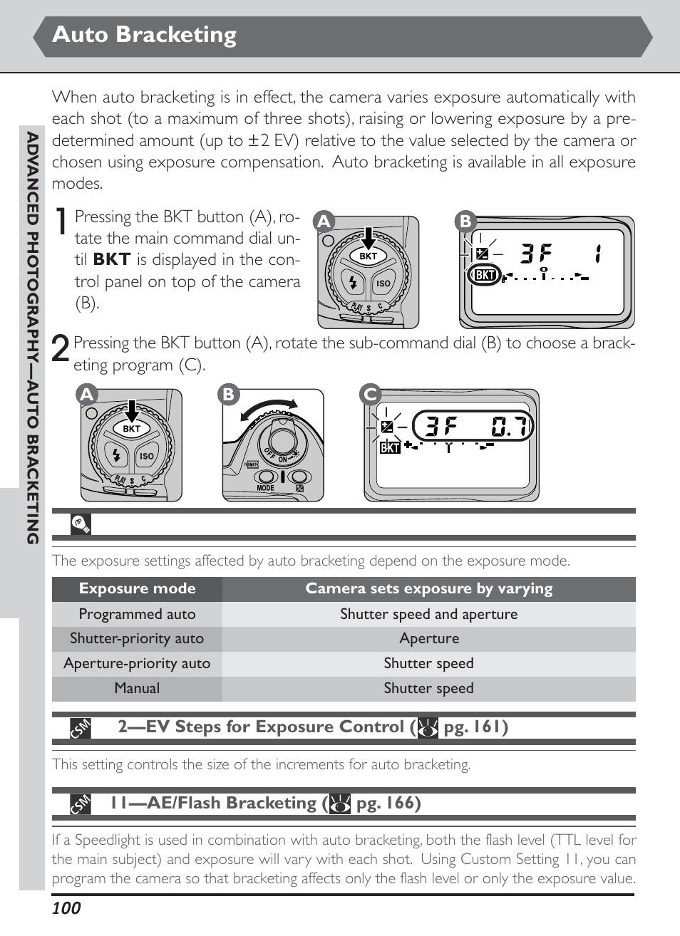 Auto bracketing | Nikon D1H User Manual | Page 114 / 238