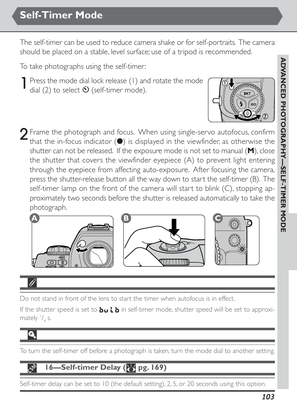 Self-timer mode | Nikon D1H User Manual | Page 117 / 238