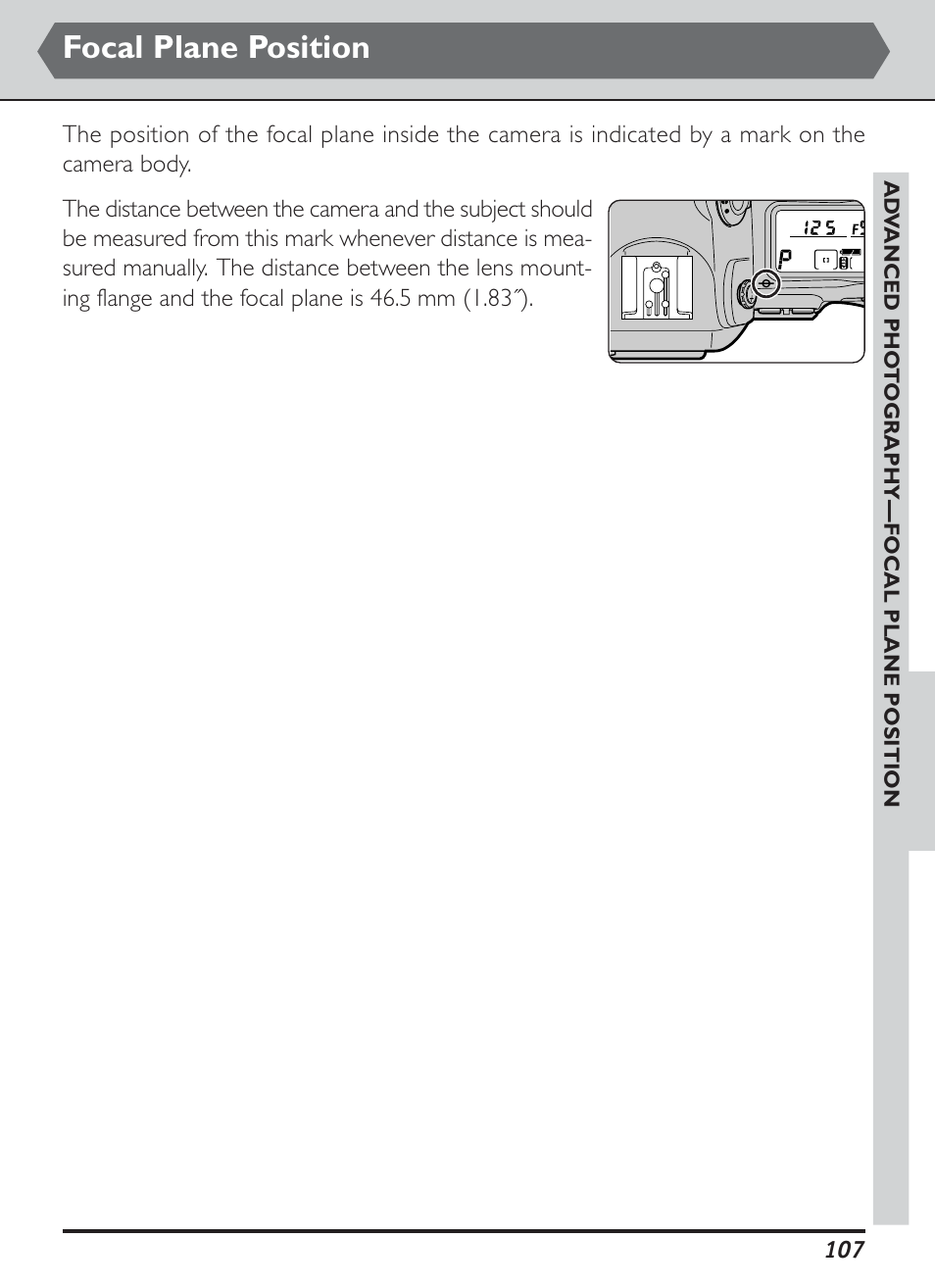 Focal plane position | Nikon D1H User Manual | Page 121 / 238