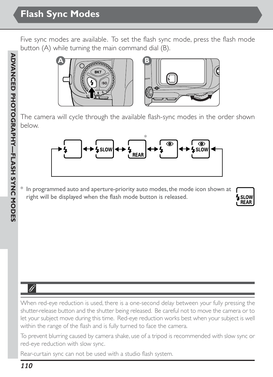 Flash sync modes | Nikon D1H User Manual | Page 124 / 238