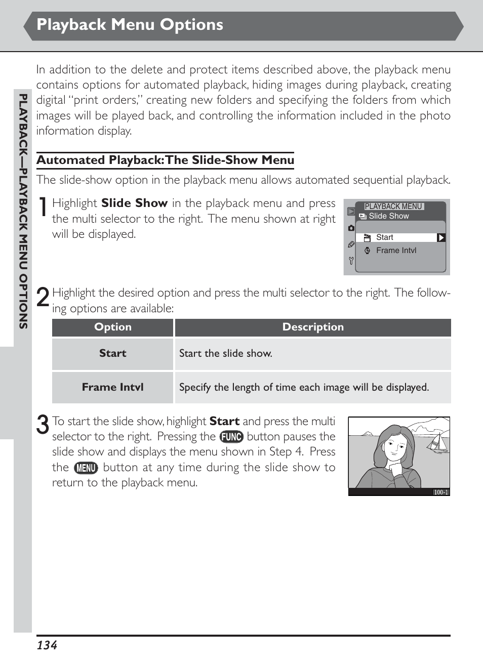 Playback menu options | Nikon D1H User Manual | Page 148 / 238