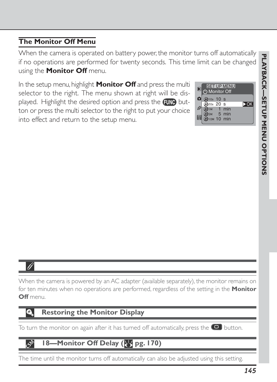 Restoring the monitor display | Nikon D1H User Manual | Page 159 / 238