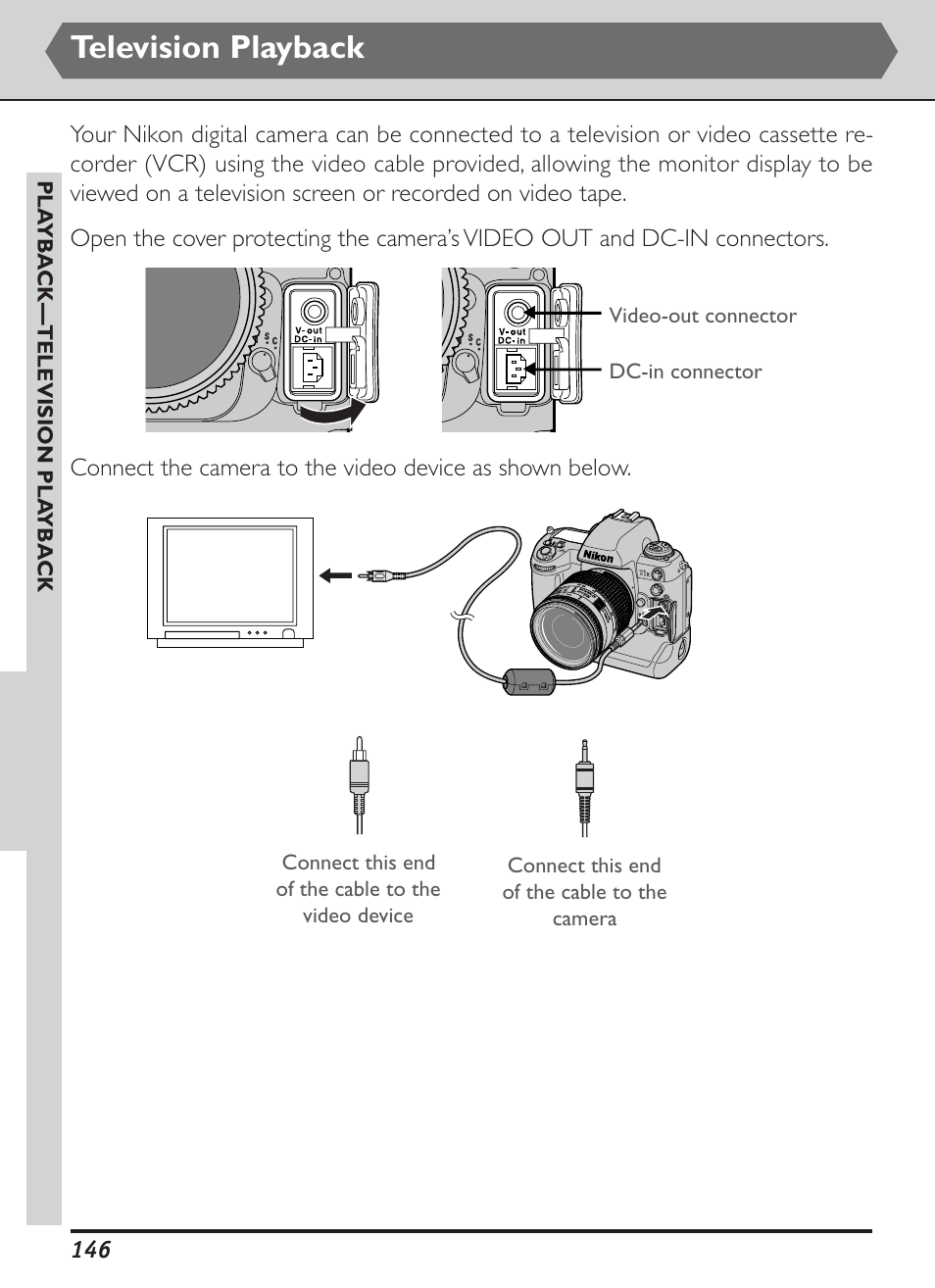 Television playback | Nikon D1H User Manual | Page 160 / 238