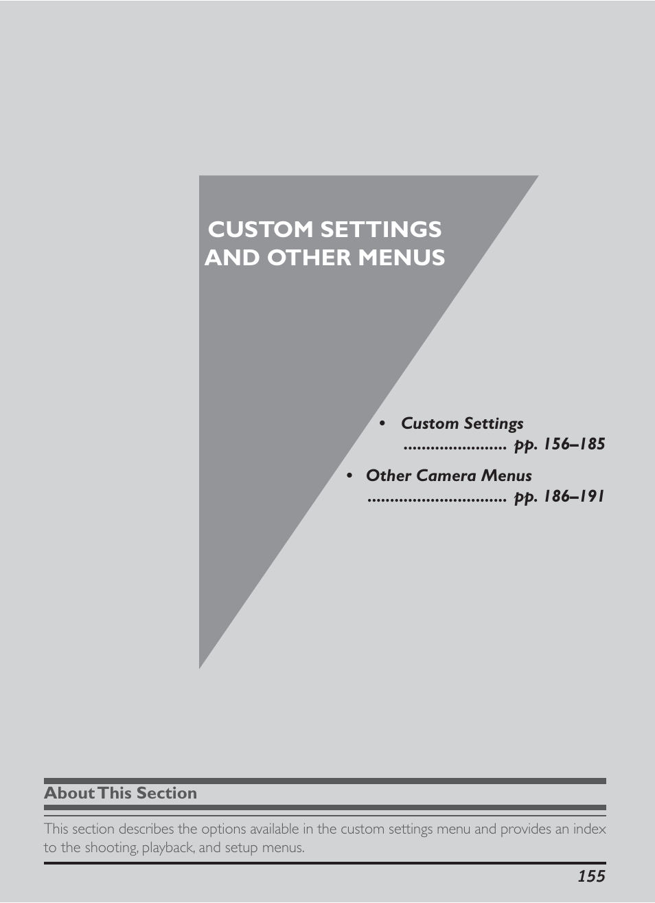 Custom settings and other menus | Nikon D1H User Manual | Page 169 / 238