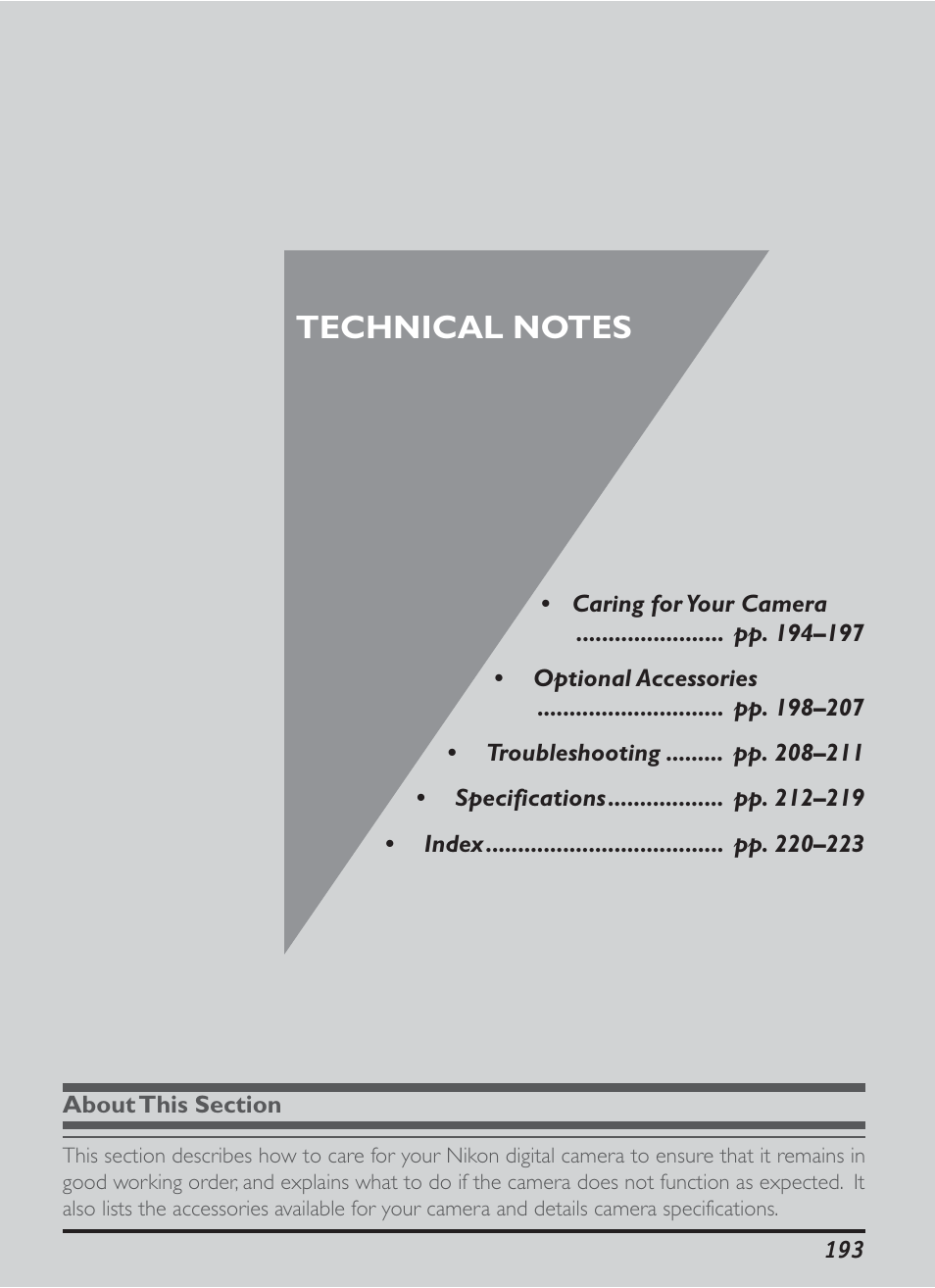 Technical notes | Nikon D1H User Manual | Page 207 / 238