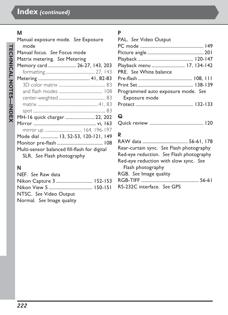 Index | Nikon D1H User Manual | Page 236 / 238