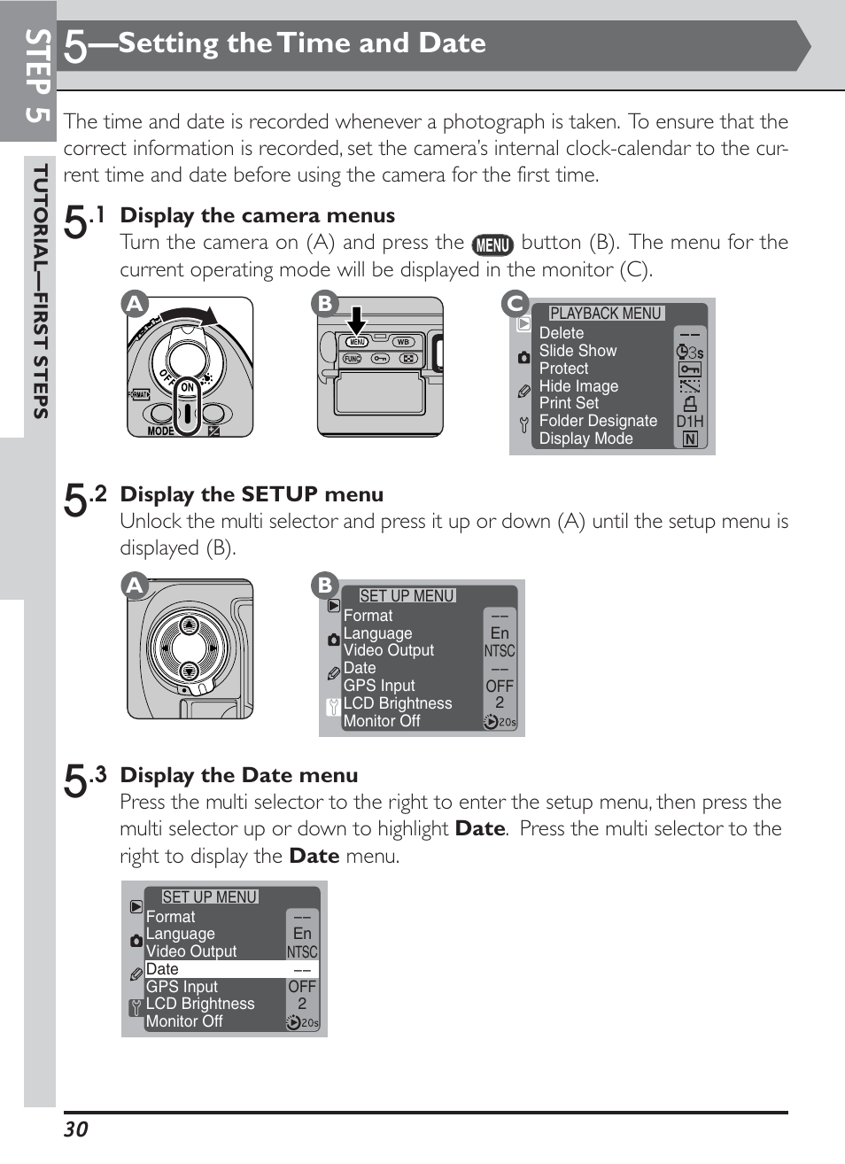 Step 5, Setting the time and date | Nikon D1H User Manual | Page 44 / 238