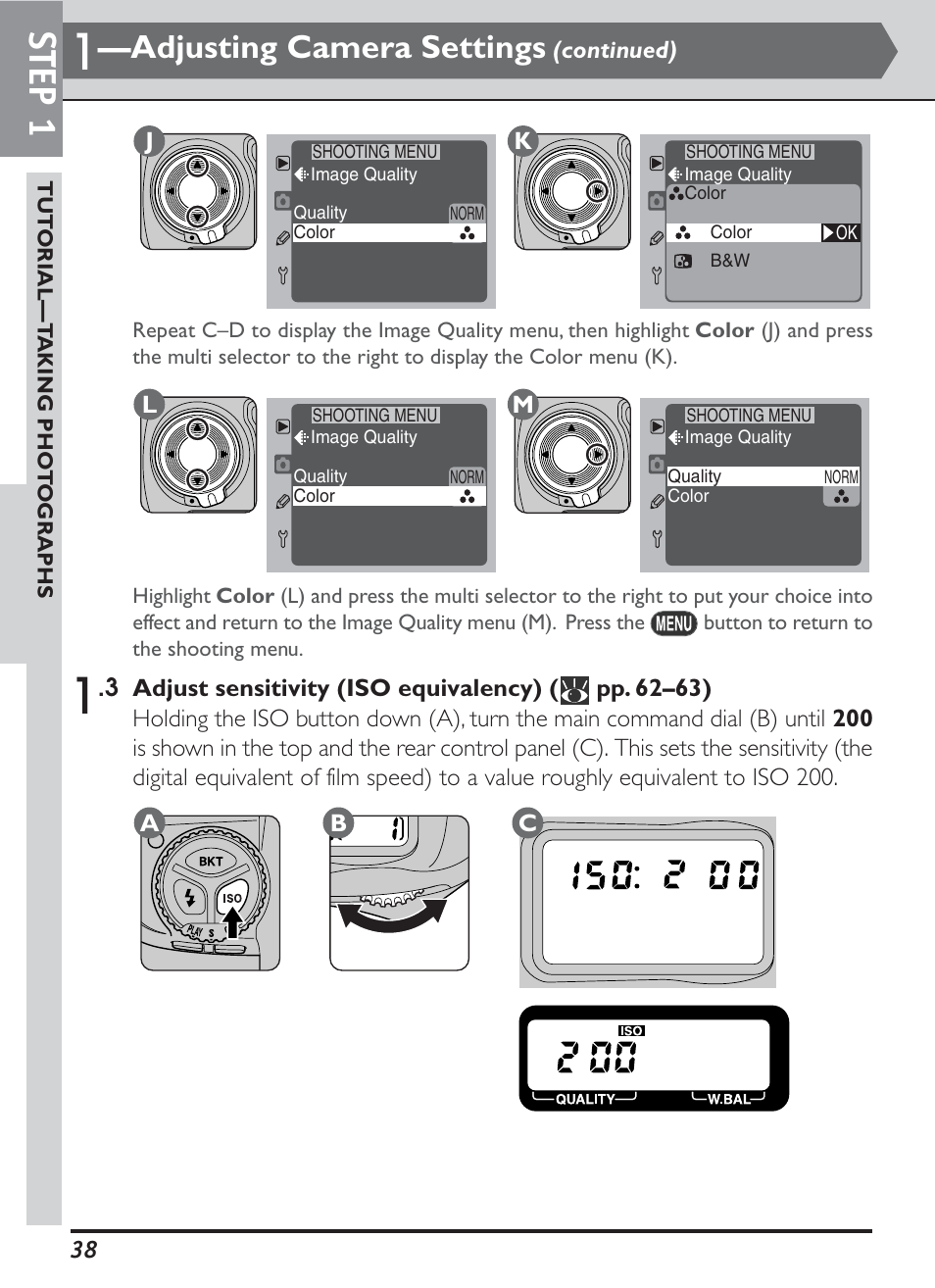 Step 1, Adjusting camera settings | Nikon D1H User Manual | Page 52 / 238