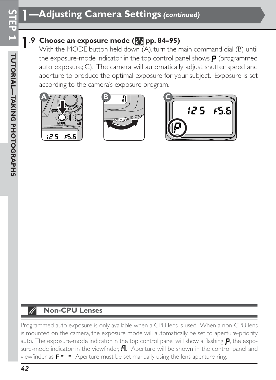 Step 1, Adjusting camera settings | Nikon D1H User Manual | Page 56 / 238