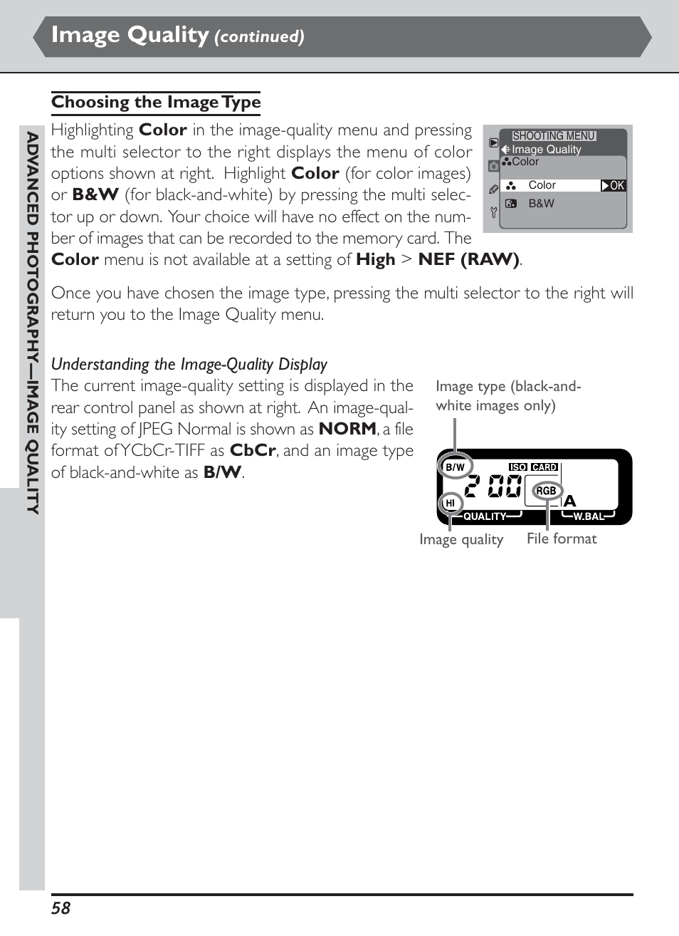 Image quality, Continued) | Nikon D1H User Manual | Page 72 / 238