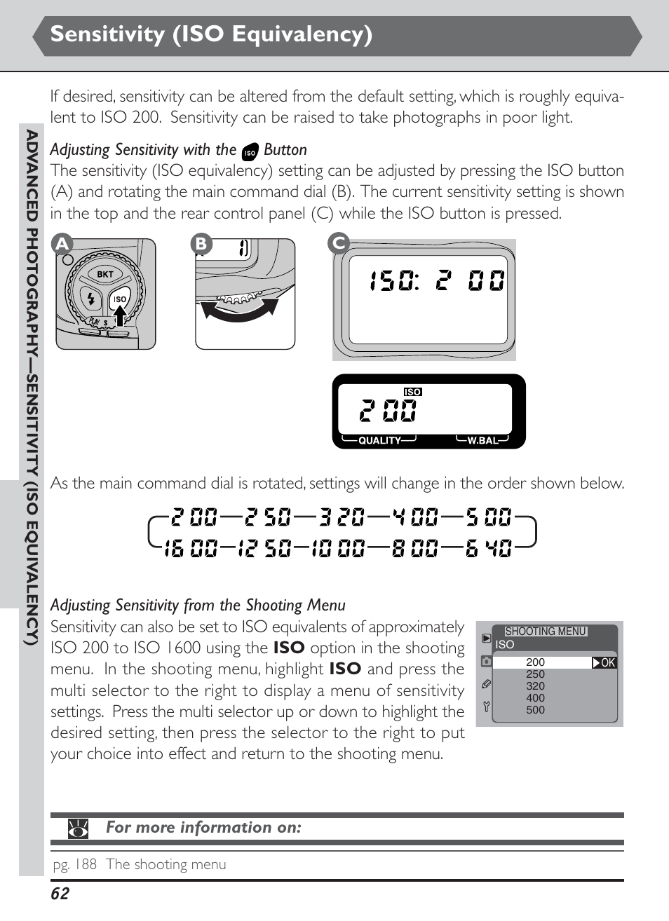 Sensitivity (iso equivalency) | Nikon D1H User Manual | Page 76 / 238