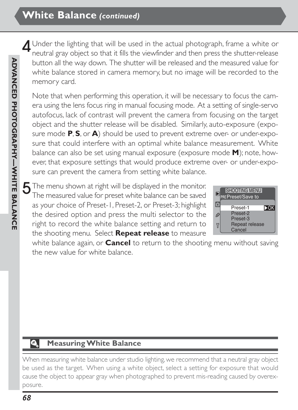 White balance | Nikon D1H User Manual | Page 82 / 238
