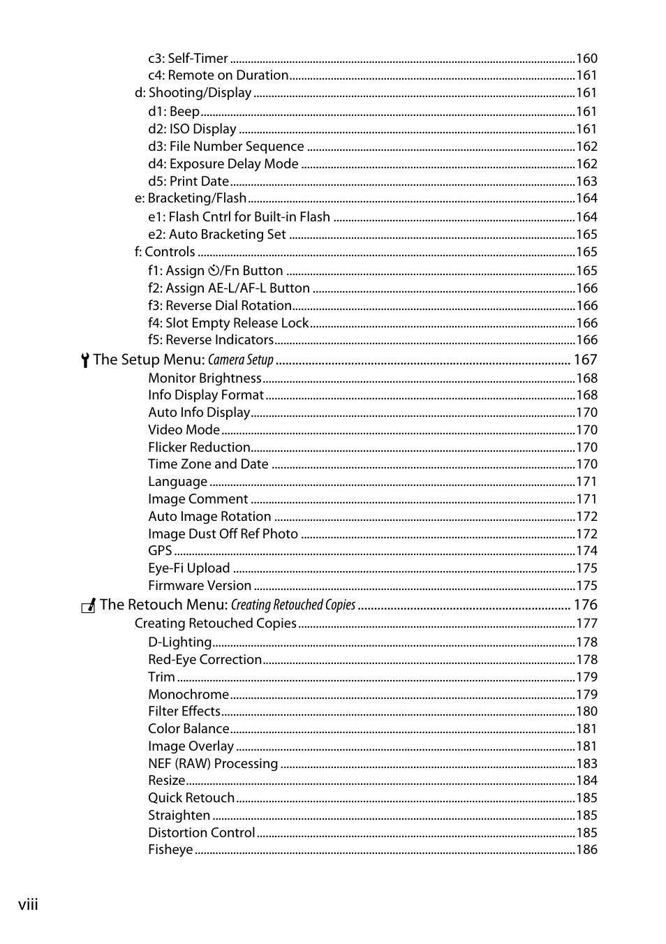 Viii | Nikon D5100 User Manual | Page 10 / 260