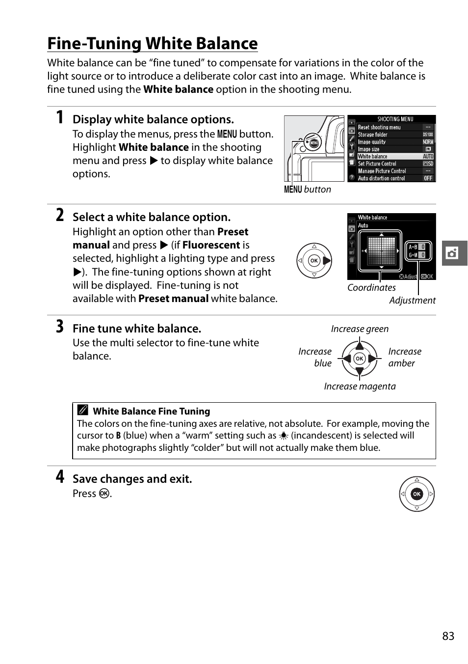 Fine-tuning white balance | Nikon D5100 User Manual | Page 101 / 260