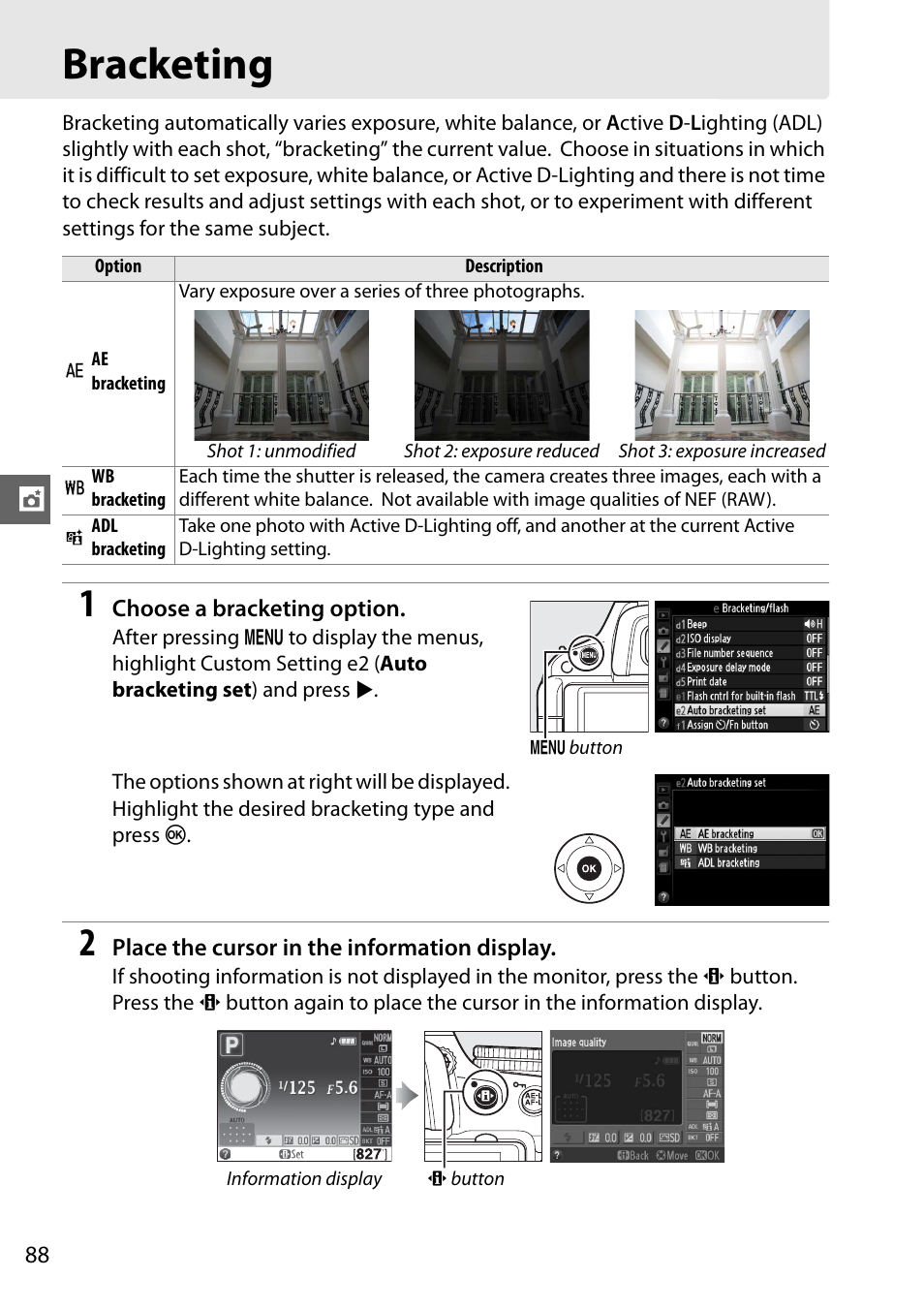 Bracketing | Nikon D5100 User Manual | Page 106 / 260