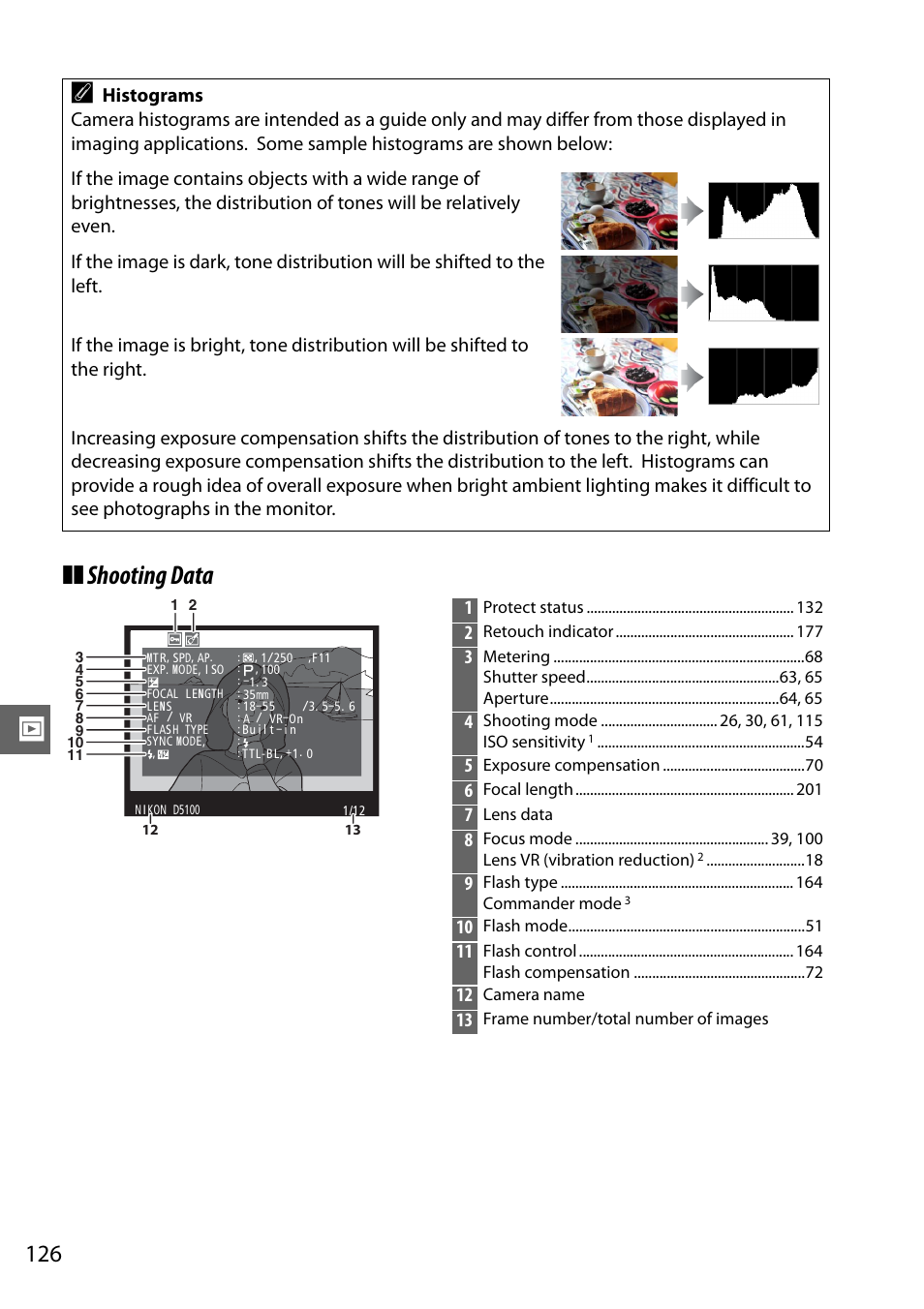 Shooting data a | Nikon D5100 User Manual | Page 144 / 260