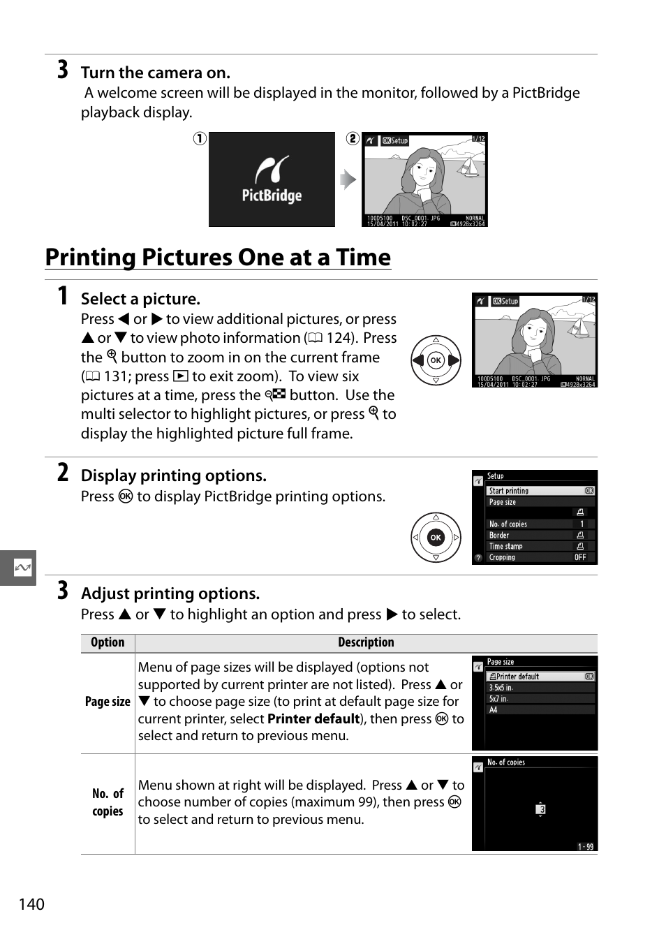 Printing pictures one at a time | Nikon D5100 User Manual | Page 158 / 260